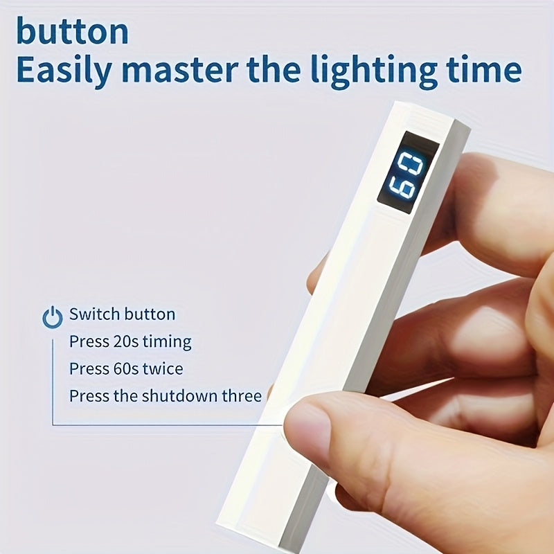 Lámpara de curado de esmalte de uñas en gel portátil y miniatura con pantalla digital - Inalámbrica rápida, carga USB (batería de litio), lámpara de uñas compacta para manicura en casa y viajes, regalo ideal, pantalla LCD, cuidado de uñas conveniente, lu