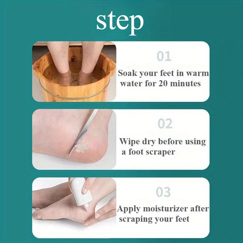 2 Piezas de Herramientas Exfoliantes para Pies de Acero Inoxidable Hipoalergénicas - Eliminador de Piel Muerta Beige con Mangos Ergonómicos para Pies Suaves, Cuidado de Pedicura en Casa