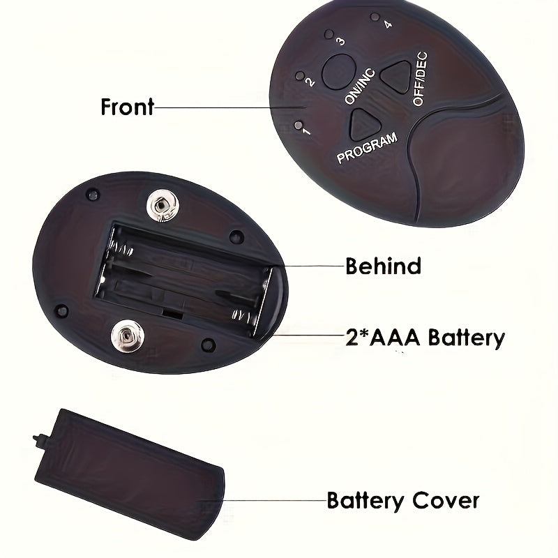 1 entrenador abdominal + 1 ejercitador de brazos + 2 removedores de grasa - Funciona con baterías, parches de masaje de silicón para ejercicio en casa y tonificación muscular, enfocado en todo el cuerpo, sin aroma, ideal para uso familiar, dispositivo de