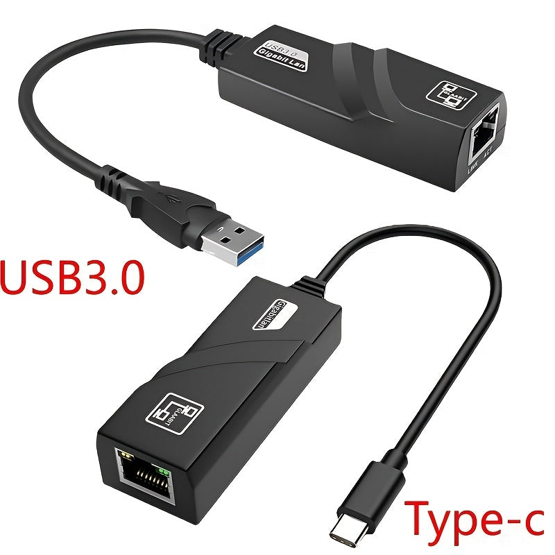 Adaptador de red Ethernet Gigabit USB 3.0 con conector RJ45 femenino, convertidor de cableado para Macbook Air, interfaz de red USB-C a RJ45, velocidad de transferencia de datos de 100 MB/s, compatible con SmartThings, método de control de aplicaciones,