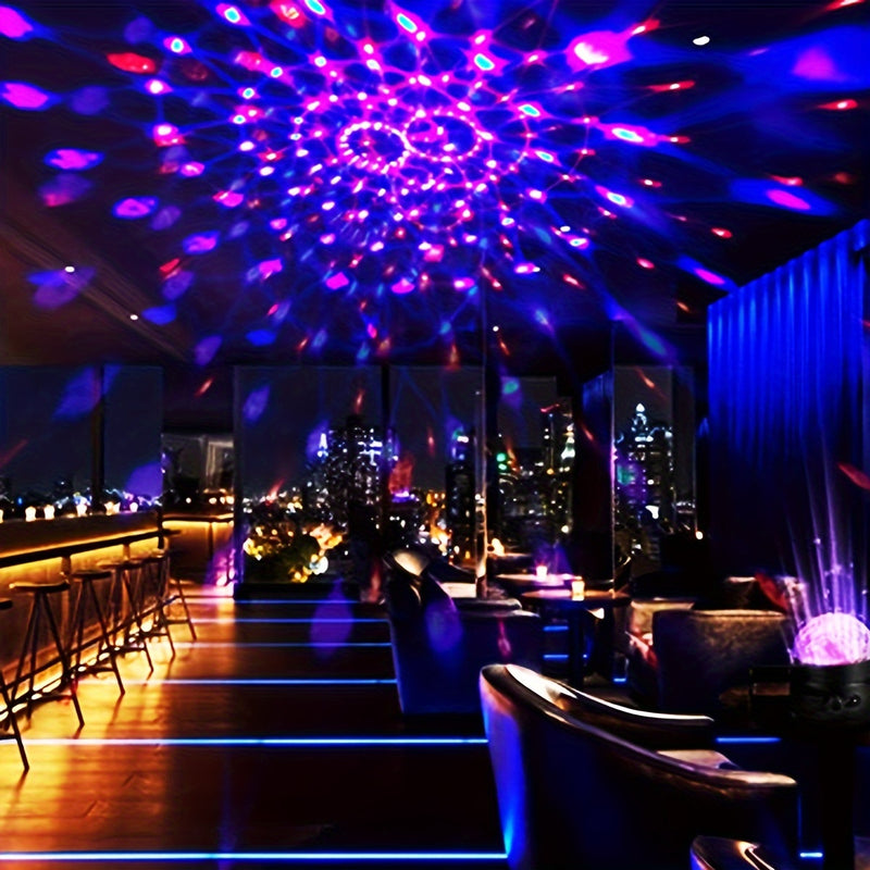 1pc Trae la fiesta a la vida con luces de bola de discoteca RGB activadas por sonido - 7 modos de control remoto, perfecto para fiestas de baile en casa, bares, karaoke, decoración del hogar, sala de estar, Halloween, Navidad, decoración de bodas, decora