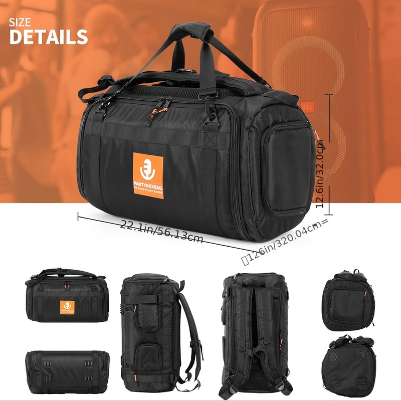 1 mochila PartyBox 120 para altavoz - Estuche de viaje resistente de poliamida con correas ajustables, ideal para sistema de sonido portátil, accesorios para eventos | Bolso con correa ajustable | Mochila duradera