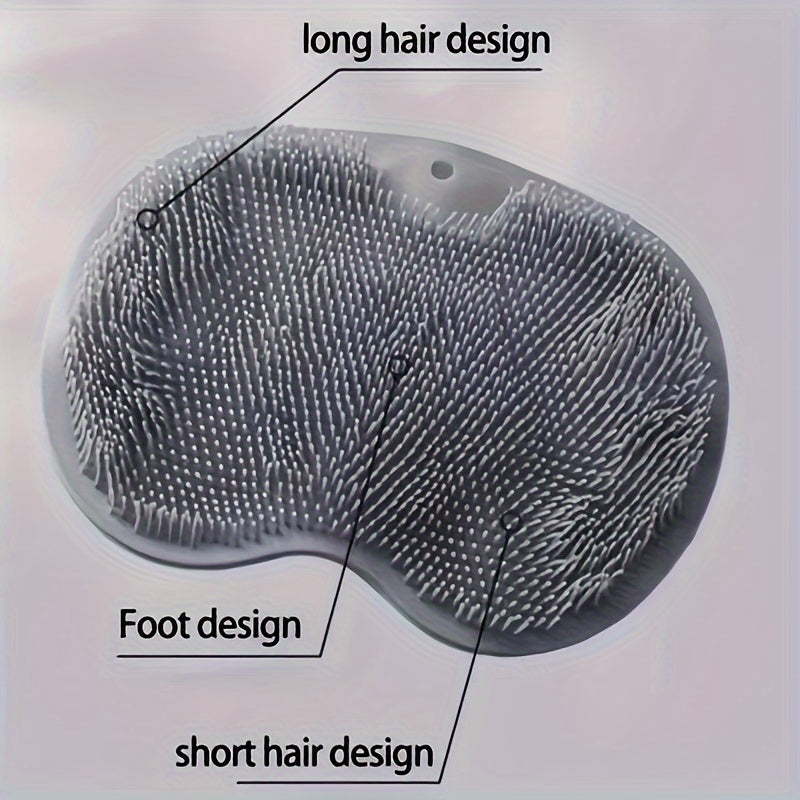1 pieza, alfombrilla de ducha para espalda y pies, sin electricidad, gris, sin fragancia, exfoliante y masajeador completo para el cuerpo, mejora la circulación sanguínea, adecuada para la cara, la espalda y los pies, diseño duradero de silicona.