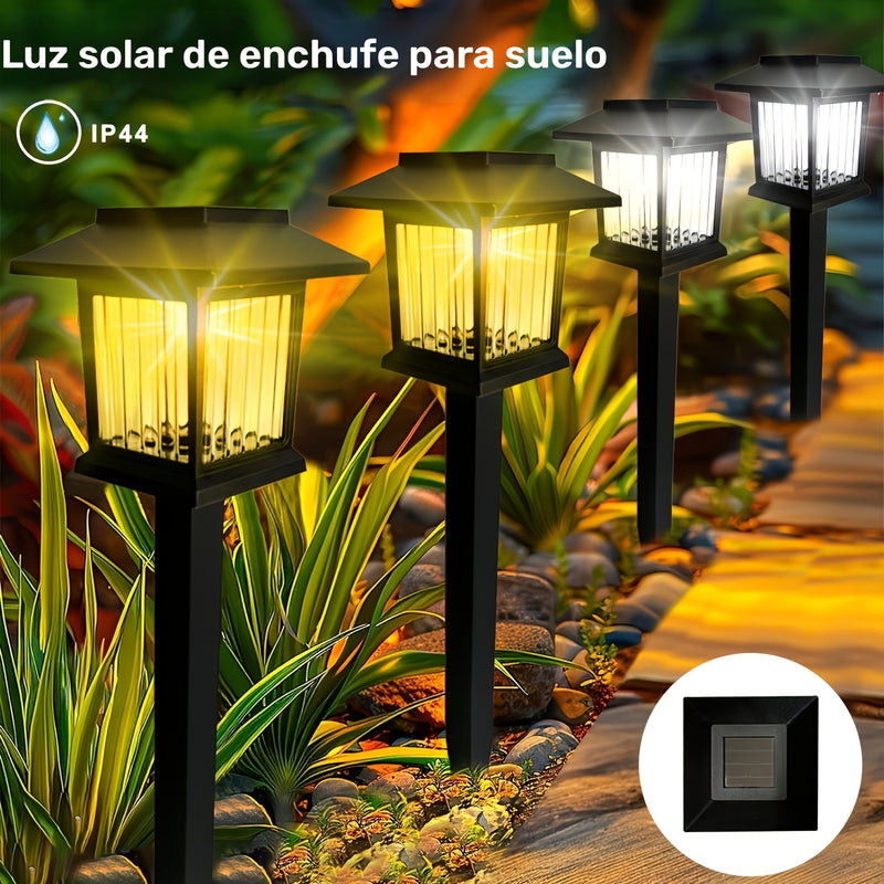 Luces Solares de Tierra con LED 2 piezas | Iluminación Exterior de Alta Calidad para Caminos | Alimentadas por Energía Solar con Aro de Plástico Desmontable | Acabado Duradero | Ideales para Jardín, Patio, Pasarela y Entrada | Iluminación Paisajística Ef