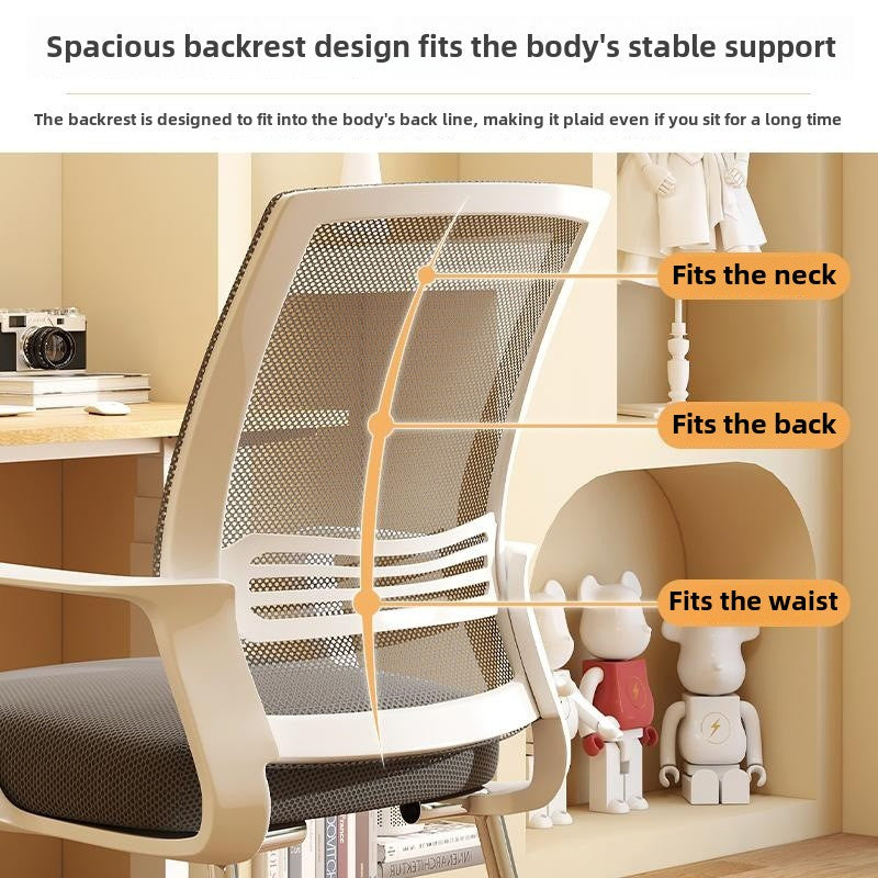 Silla de oficina ergonómica con reposabrazos, estructura metálica, no requiere electricidad, mantenimiento de limpieza localizada, material de acero, ensamblada, aplicable a múltiples escenas, diseño en forma de arco para mayor comodidad.