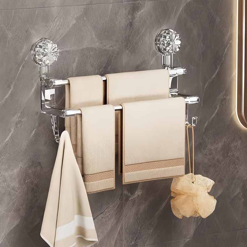 1pc, Toallero de pared doble con ganchos para toallas, toallas de baño, bufandas, pantuflas, decoración de hoteles, decoración de habitaciones, accesorios de baño