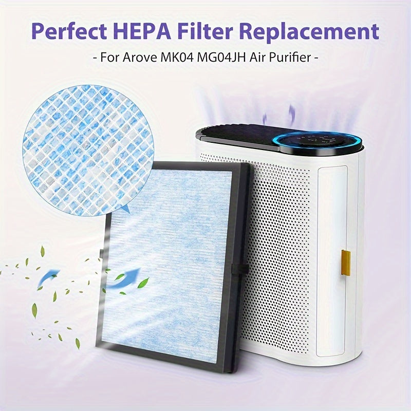 2 Piezas, Filtro De Aire MK04 Reemplazo De Filtros Ture H13 Para Purificador De Aire AROEVE MK04 MG04JH Reemplazo De Filtro Hepa Ture H13 De 3 Etapas Comparar Con La Pieza N.° MK04LX