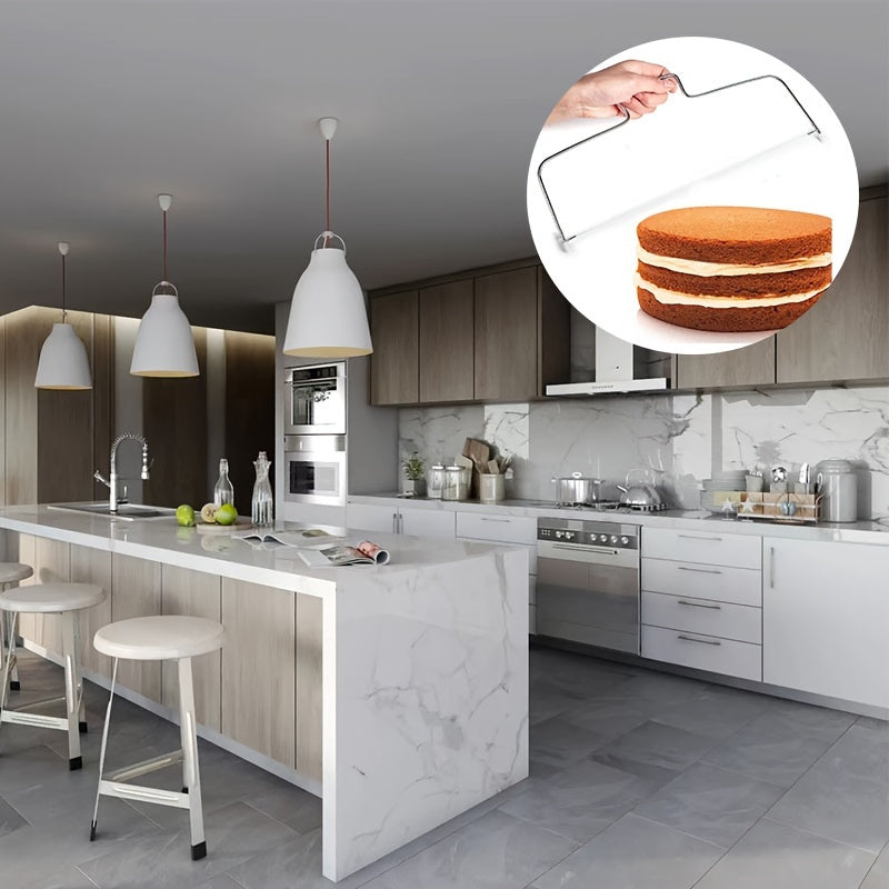 Rebanador de pasteles ajustable de acero inoxidable para rebanadas perfectamente y uniformes, Ideal para decorar y hornear pasteles de bricolaje, Opciones de línea simple/doble disponibles