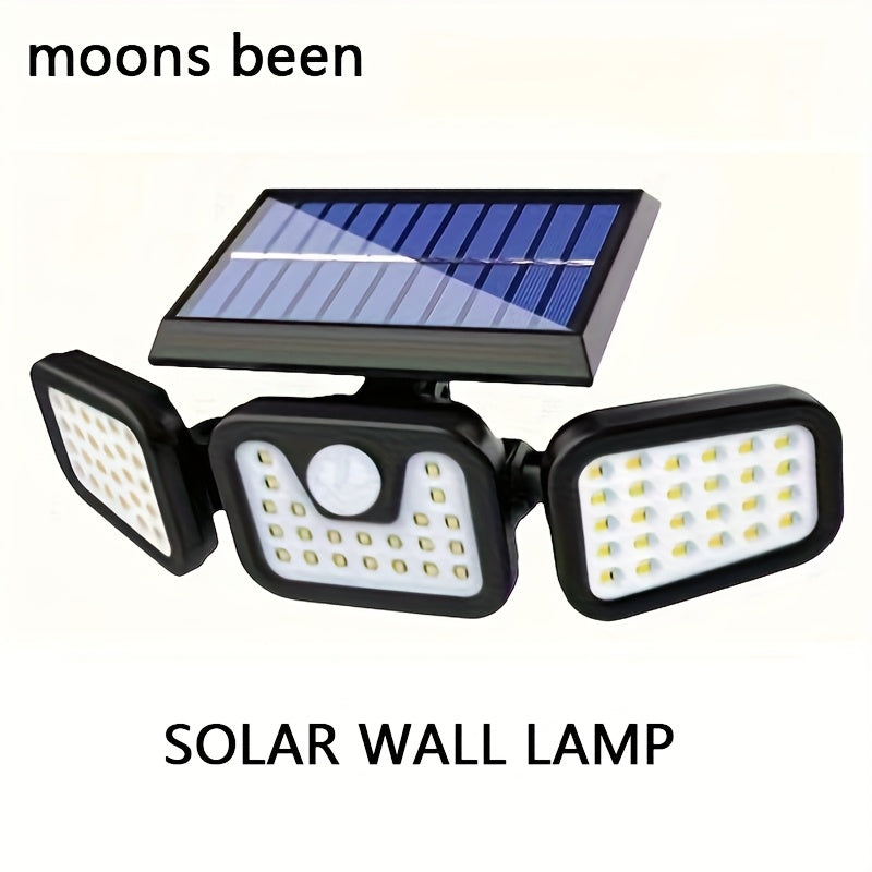 Luz solar LED para exteriores, lámpara de pared para jardín, 3 modos de iluminación con detector de sensor de movimiento, para patio, estadio, parque, hotel, jardín, garaje, patio trasero, pasillo.