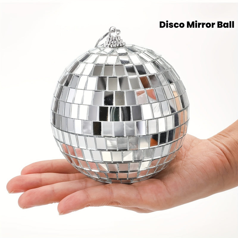 Esfera de vidrio decorativa de 4 pulgadas para fiestas, bodas - Diseño de suspensión no eléctrico adecuado para DJs, clubes, quinceañeras, decoraciones de Navidad, Halloween, Día de San Patricio (Paquete de 1)
