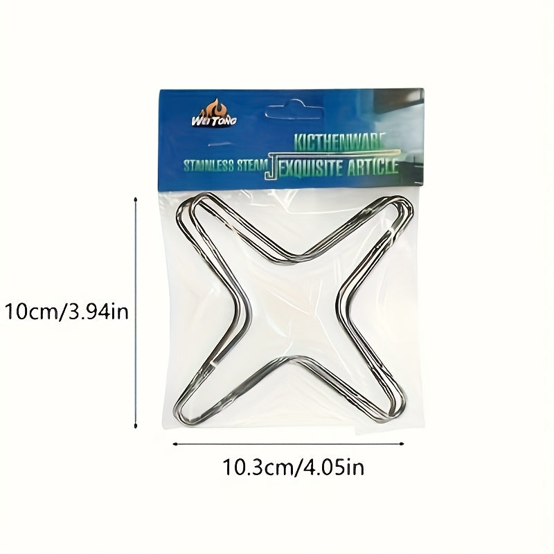 Soporte de parrilla de estufa de gas de acero inoxidable - Soporte de olla resistente al calor para ollas y sartenes pequeñas, se adapta a accesorios de cocina con mango ergonómico, duradero y fácil de limpiar, protector de estufa de gas, protección de c