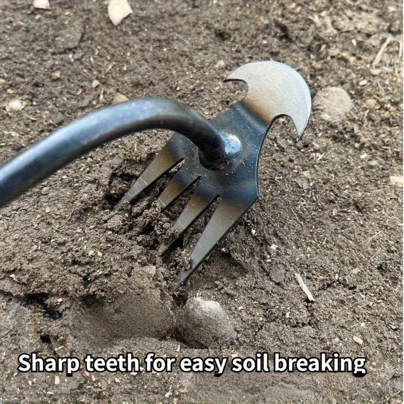 Herramienta de rastrillado ergonómica con mango largo y 4 velocidades ajustables - Construcción duradera de hierro, asidero antideslizante para el mantenimiento eficiente del jardín - Herramienta manual para eliminar malezas que ahorra tiempo y esfuerzo,