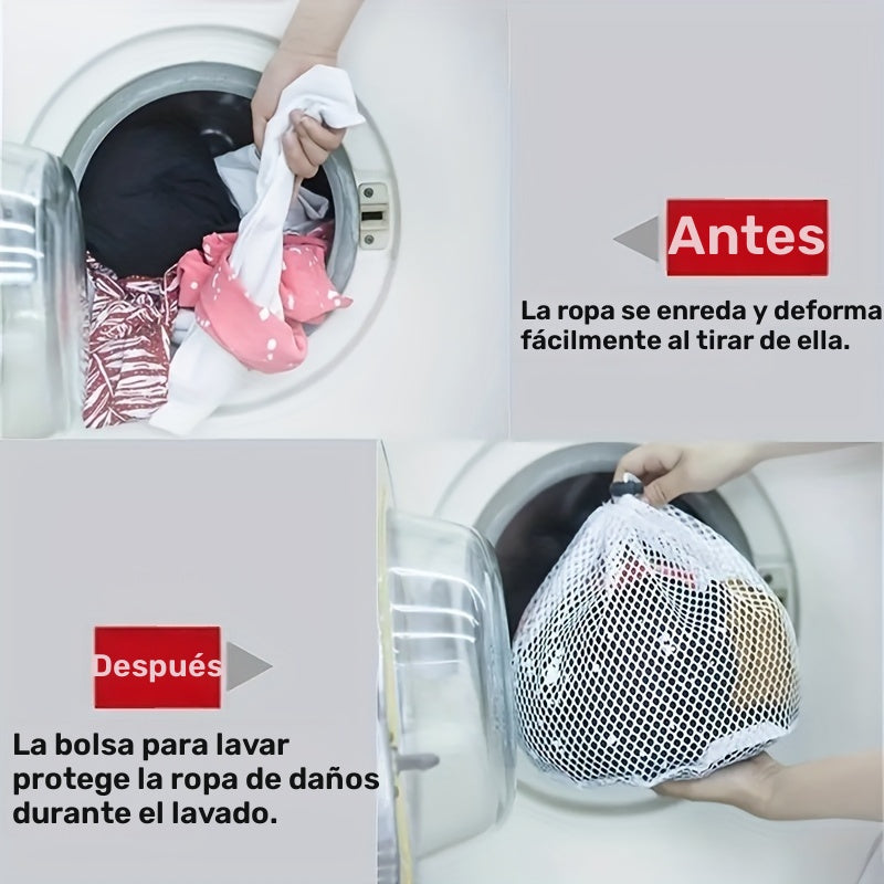 Bolsa de malla para ropa con cierre de cordón, lavable en lavadora, ideal para blusas, calcetines, medias y ropa interior, 4 tamaños disponibles (59.99 cm x 79.98 cm), perfecta para viajes y uso en el hogar