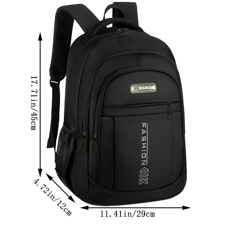 Moqueta Unisex Casual - Bolso de Viaje Duradero con Múltiples Bolsillos y Detalles Naranja, Correas Ergonómicas y Cierre de Cremallera para Viajes Cortos o Negocios -