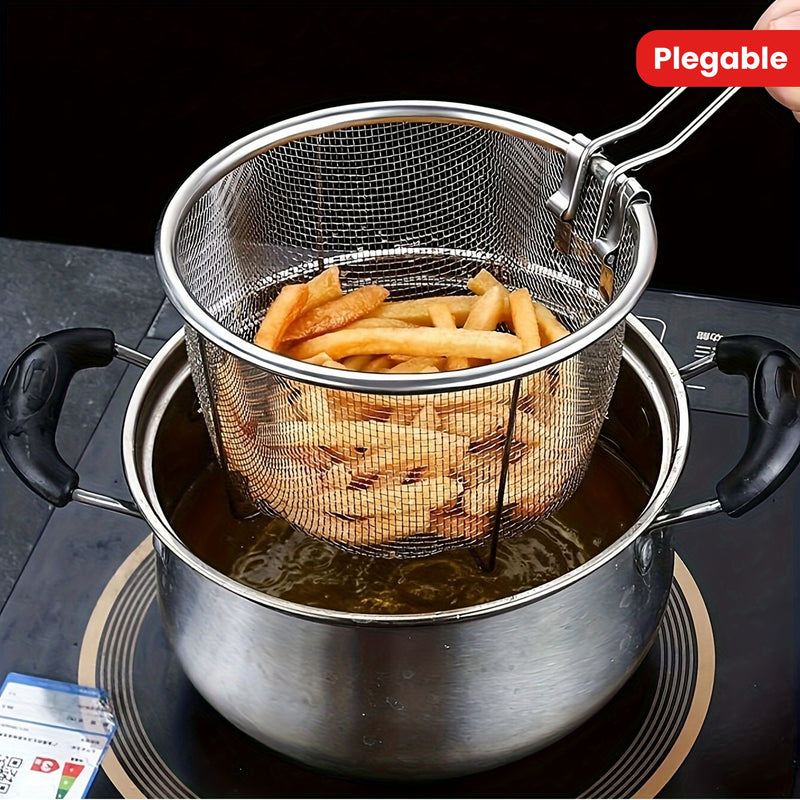 Colador plegable de acero inoxidable - Herramienta multifuncional de cocina para escurrir, filtrar y colar - Perfecto para cocinar, freír y cocinar al vapor Eid Al-Adha Mubarak