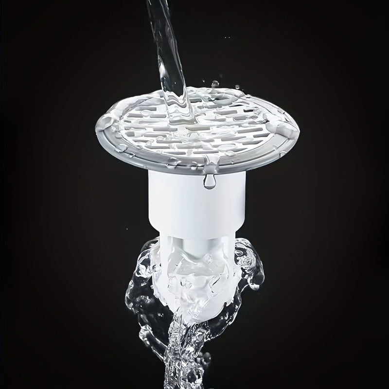 Válvula de drenaje para ducha y bañera, diseño en rejilla, plástico blanco, antiolores, impermeable, fácil de limpiar, ajuste seguro, a prueba de insectos | Accesorio elegante para baño | Material fácil de limpiar
