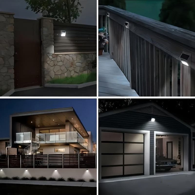 8 luces solares para exteriores, luces de seguridad solares inalámbricas con sensor de movimiento, luces solares para pared para puerta principal, jardín, garaje