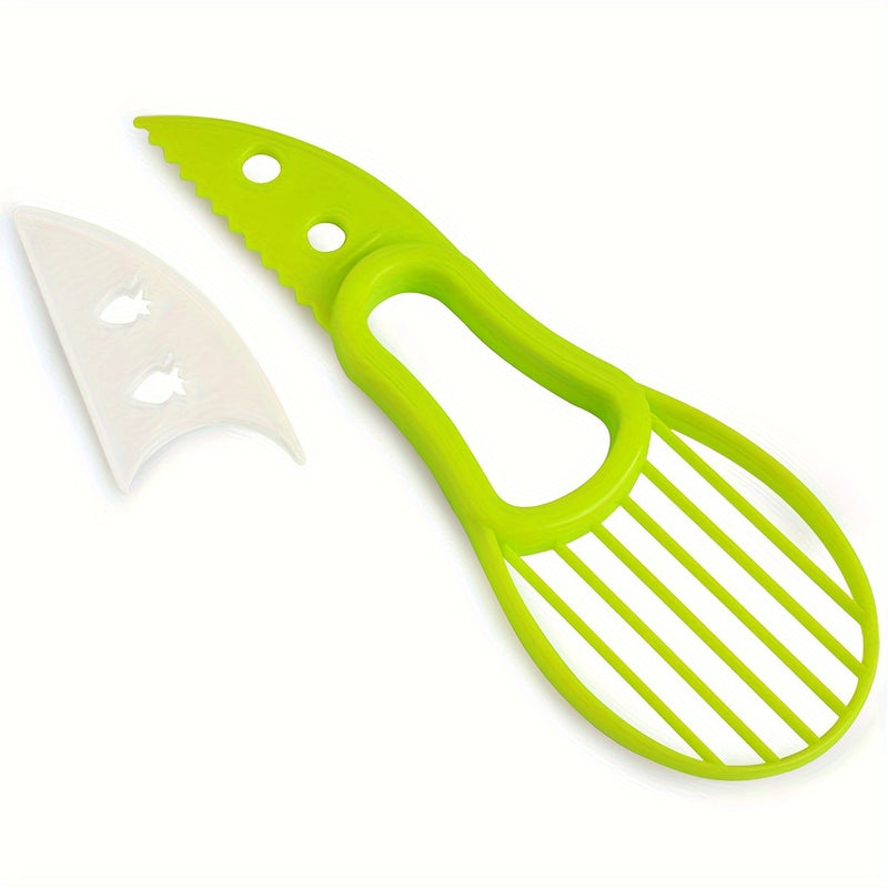 Cortador y Pelador de Aguacate 2 en 1 - Gadget de Cocina Multifuncional para Preparación Fácil, Polipropileno Duradero, Apto para Alimentos, Pelador, Cortador de Frutas