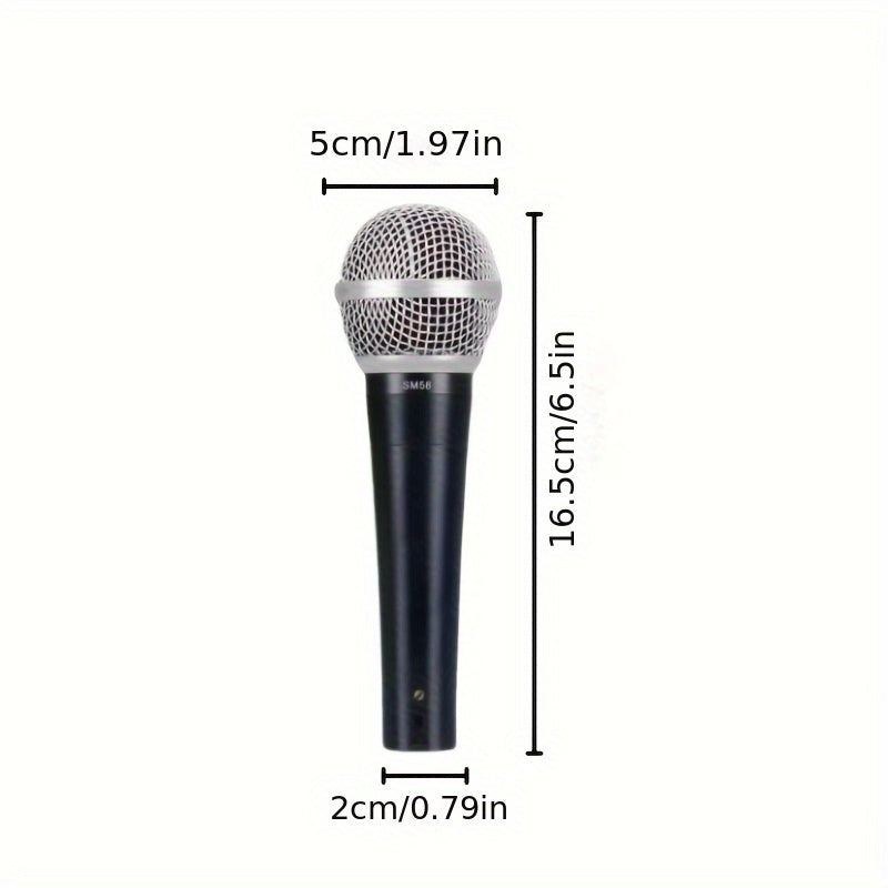 Microfono Profesional SM58 con Captación Direccional en Forma de Corazón - Reducción de Ruido, Construcción Robusta, Compatible con Sistemas PA/Mezcladores - para Actuaciones En Vivo, Grabaciones, Podcasts, Conferencias - Alimentado por DC (36V) - Sin Pi