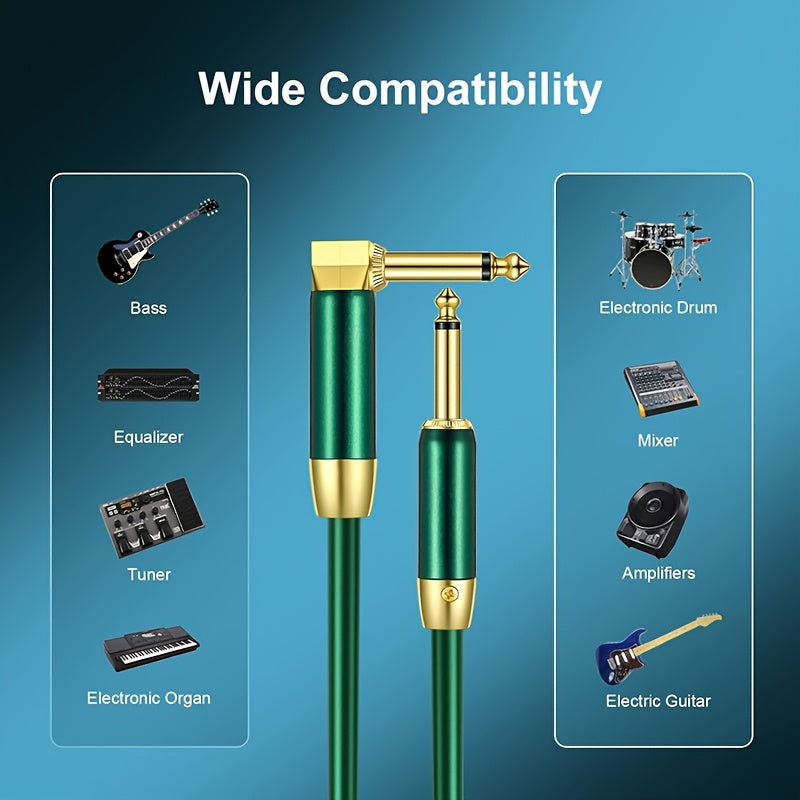 Cable de guitarra 10/20 pies, cable profesional para instrumentos doble blindado 6.35mm recto a recto/derecho a ángulo compatible con amplificador, bajo, teclado, mezclador y ecualizador. Artículo más vendido, temporada de graduación