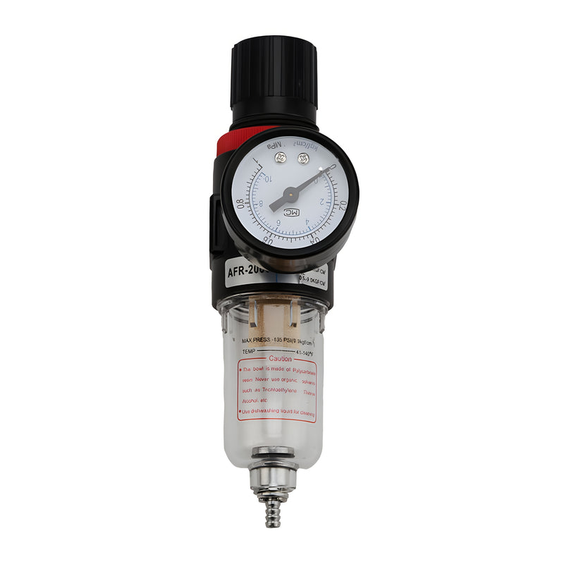 AGASHE 1 Juego AFC-2000 Separador de aceite y agua para compresor de aire, kit de regulador de presión con manómetro, conector rápido y taza de lubricación, filtro de herramientas neumáticas, válvula deshumidificadora de compresor.