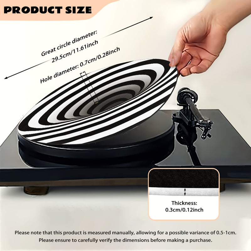 Alfombrilla Espiral Visual Musical Personalizada para Tocadiscos, 12 Pulgadas de Grosor 3mm – Reduce Ruido y Polvo para Mejora la Calidad del Sonido, Ideal para Prevenir Estática y Definición de Bajos