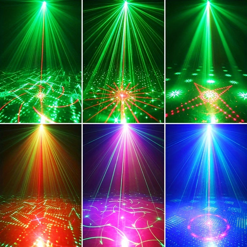Luces LED escénicas YSH 3 en 1 con control remoto, proyección RGB estroboscópica para DJ y discoteca, decoración para fiestas, Navidad, bodas y Día de la Madre, hierro pulido, no recargable, <36V