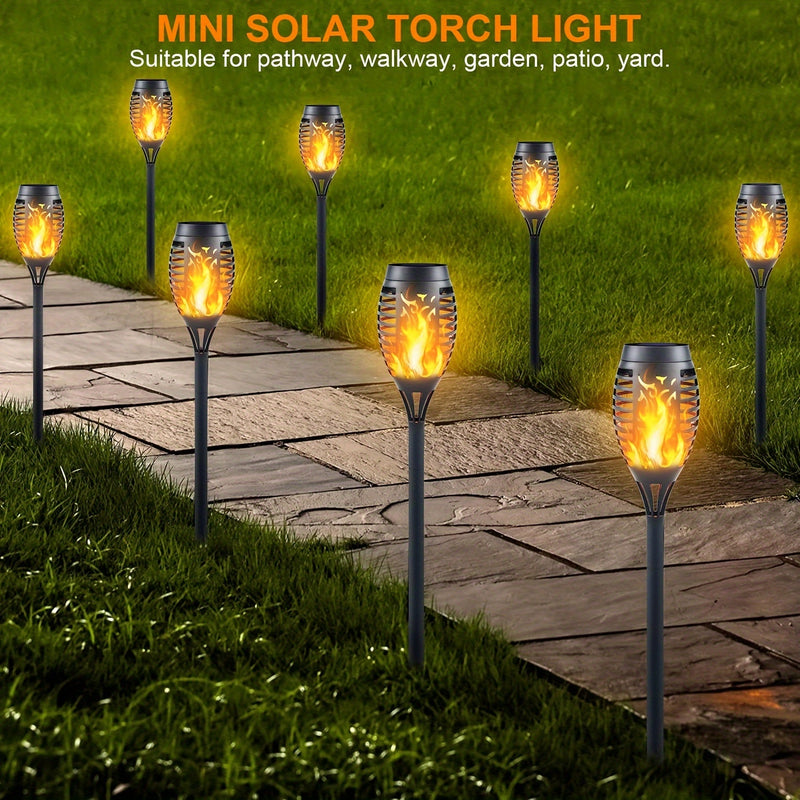 Luces solares para exteriores, paquete de 16, 10, 6 o 4, LED cálido, mini linterna solar con llama parpadeante, iluminación decorativa para jardín y patio, encendido automático del atardecer al amanecer