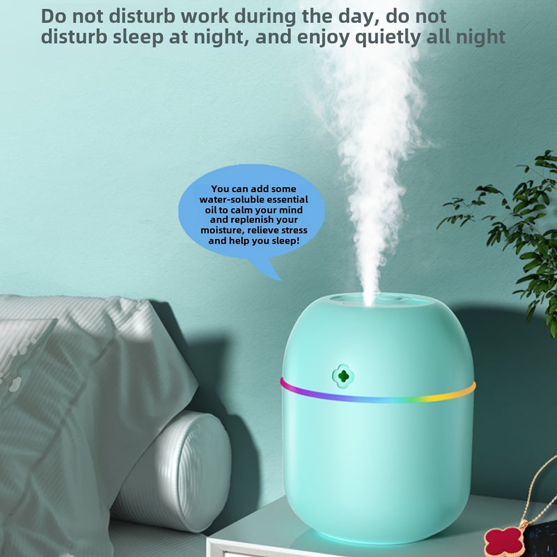 Humidificador de vapor facial USB, difusor de aromaterapia compatible con aceites esenciales, con tecnología Soundwave y luz nocturna inteligente que se apaga automáticamente, adecuado para habitaciones secas y grasosas - Beige claro, dormitorio, sala de