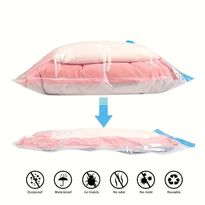 3/9 Conjuntos mejorados con bolsas de almacenamiento al vacío engrosadas, 3 tamaños de bolsas de mano que ahorran espacio para bolsas de almacenamiento de compresión plegables, utilizadas para chaquetas de plumas, edredones y mantas, bolsas de envasado a