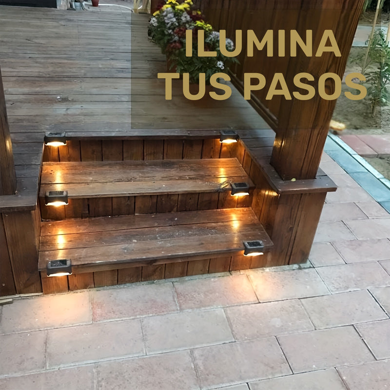 12pcs Luces Solares LED para Escalones - Fácil Instalación, Encendido/Apagado Automático para Terrazas, Escaleras, Cercas y Patios - Iluminación Exterior Eficiente en Energía