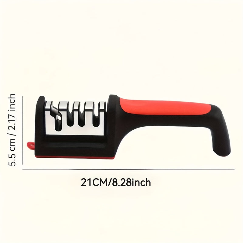 Afilador profesional de cuchillos de cocina de 4 etapas con cuchillas de acero de tungsteno, construcción de hierro fundido, herramienta de afilado duradera y eficiente para uso en el hogar y en restaurantes