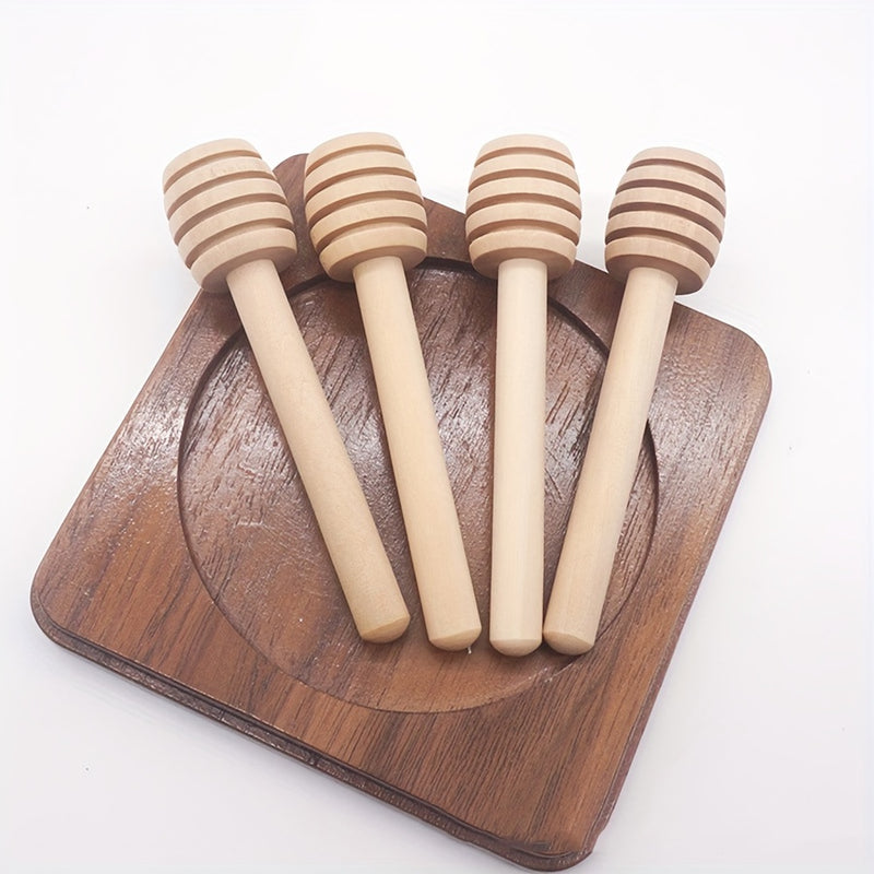 100pcs Mini Cuchara De Madera Para Miel, Mango Largo De Madera Para Miel, Suministros Para Tarros De Miel, Varilla Para Mezclar Té Con Leche, Herramientas Para Postres, Gadget De Cocina