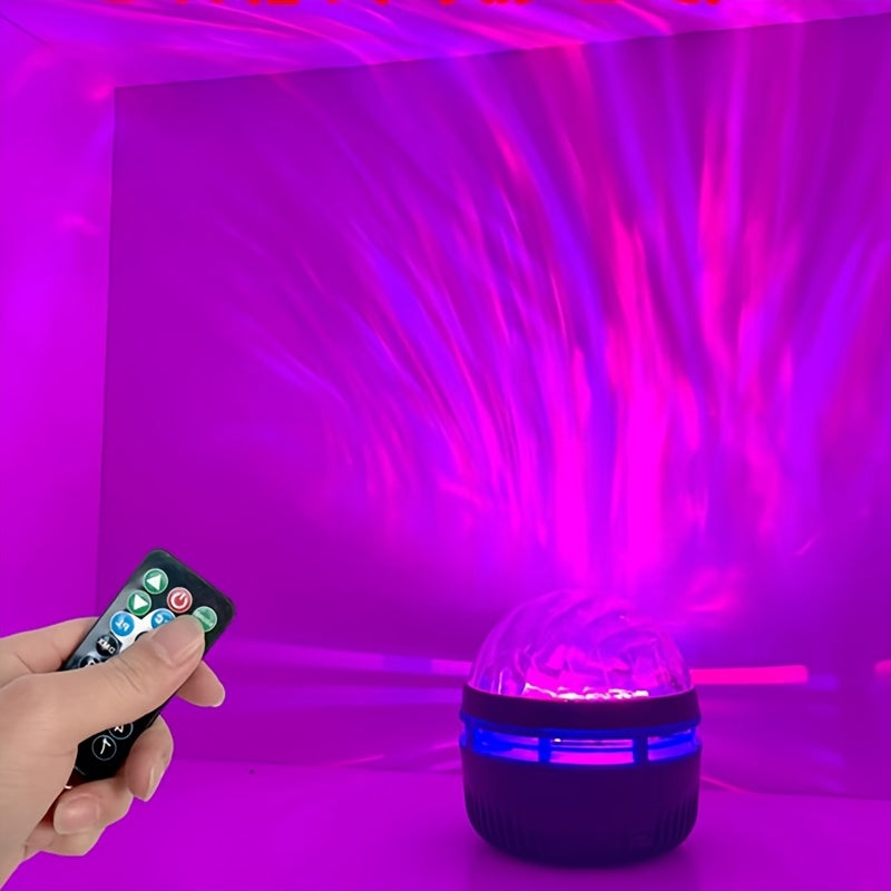 1 pieza de luz de proyección giratoria Aurora, luz nocturna de ambiente para dormitorio, regalo de Halloween y Navidad, lámpara de atmósfera disco alimentada por USB
