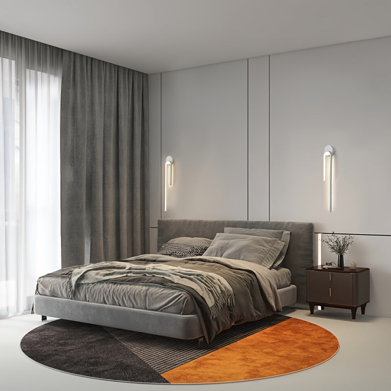 2 piezas de Lámpara LED Blanca Simple para Pared, Artesanía en Metal Pulido, Accesorios de Iluminación Semi-empotrados, Adecuado para Sala de Estar, Comedor, Tocador, Dormitorio