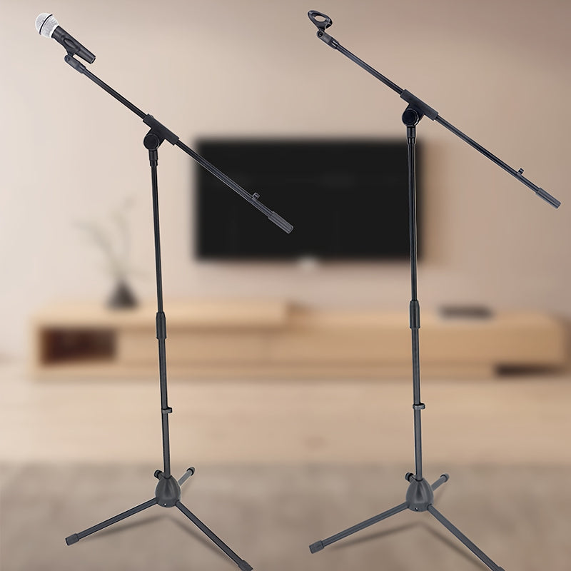 SIAETIUR Tripode de micrófono de hierro, altura ajustable, conector XLR, soporte de micrófono de metal portátil para grabaciones y presentaciones en vivo