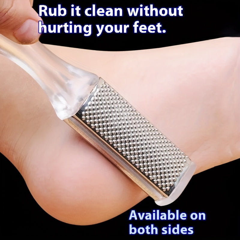 Exfoliador Portátil de Manos y Pies - Diseño Ergonómico en Plástico Duradero, Doble Cara Sin Olores para Pedicura y Manicura en Beige Claro Suave, Uso Doméstico
