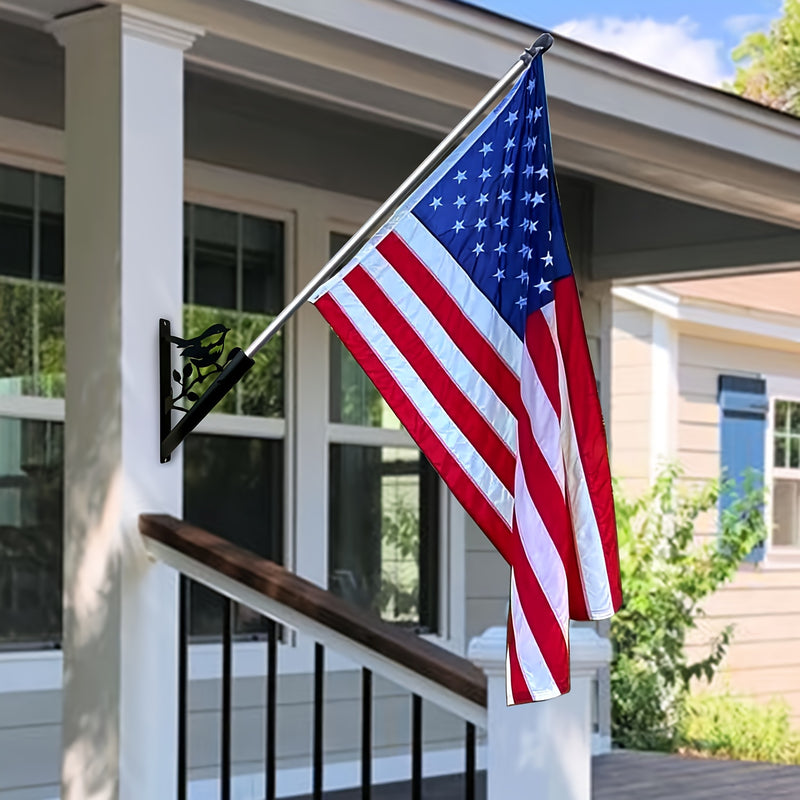 Soporte de asta de bandera de metal con temática de pájaro, soporte de bandera decorativo para montaje en pared para uso en exteriores, no necesita electricidad ni batería, herrajes de bandera duraderos con resistencia a la intemperie, paquete de 1