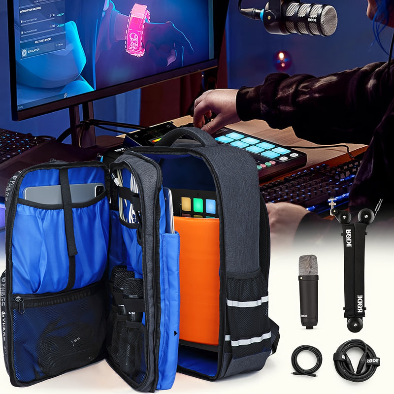Moqueta Profesional para Mezclador de Audio - Bolsa Resistente con Compartimento para Portátil, Múltiples Cremalleras y Bolsillos - Mochila DJ de Gran Capacidad para Podcasting, Estudio y Shows en Vivo - Construcción Gruesa, Diseño Organizado, Bolsillos