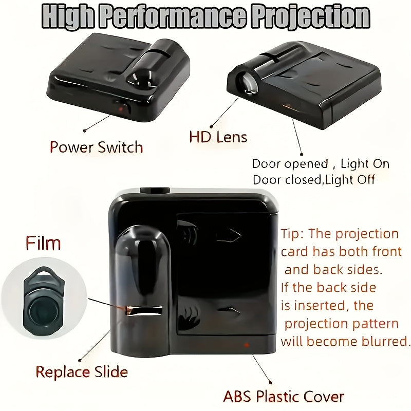 4pcs Luces de Proyección LED, Luz de Bienvenida Super Brillante Electromagnética, Fácil y Cómoda Instalación para Puertas de Coche + 4 Pegatinas Reflectantes, Fáciles de Instalar - Adecuado para la Mayoría de los Autos
