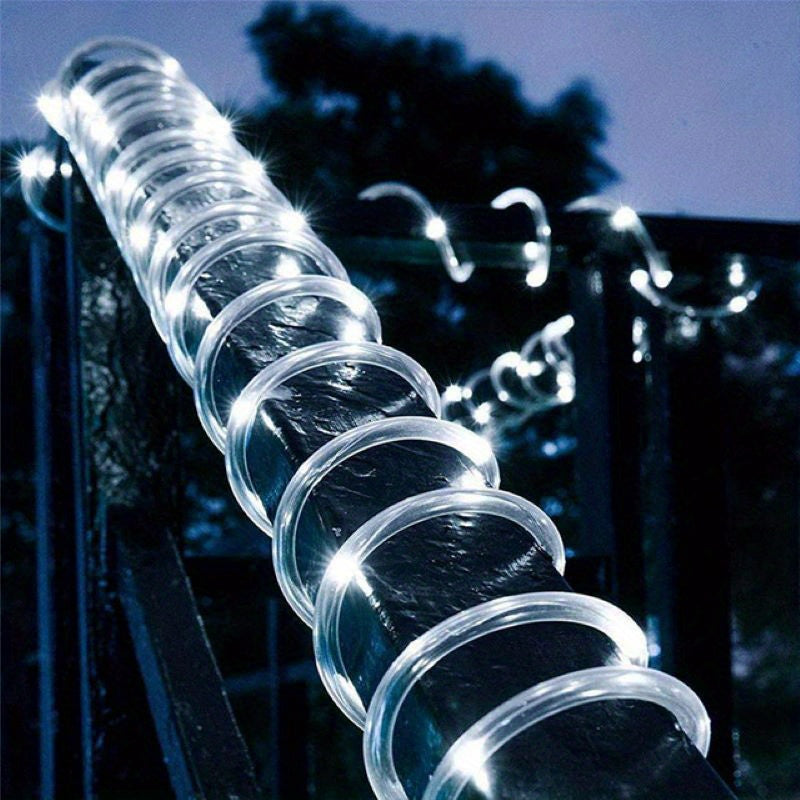 Luces solares LED para jardín, tira de luces solares para exteriores, decoración de fiestas, bodas, Navidad, Halloween, 8 modos de luz con sensor inteligente