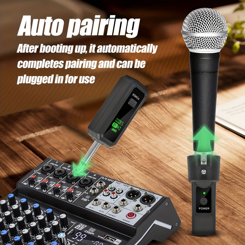 Juego de Transmisor y Receptor sin varillas XLR de Alta Calidad, Sistema de Transmisión 2.4GHz para Micrófonos Dinámicos, Ideal para Mezcladores de Audio y Sistemas PA