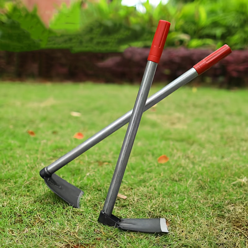 Hacha de jardín de acero de manganeso ergonómico - Herramienta duradera para rastrillar y cavar a mano para jardinería doméstica, plantación al aire libre y eliminación de verduras salvajes, herramienta de jardín