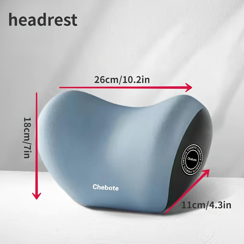 Juego de 2 Almohadas Ergonómicas para Soporte del Cuello y Lomos en el Asiento del Coche - Soporte Cervical de Esponja Ajustable con Almohada de Respaldo para Viajes Largos - Accesorios Cómodos para Viajar, Reduce la Incomodidad, Fibra de Poliéster Tejid