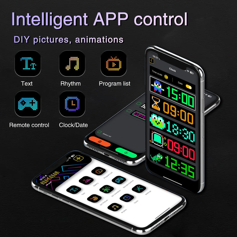 Panel LED de matriz de píxeles, letrero LED con desplazamiento, control por APP, USB 5V, flexible, direccionable RGB, patrones, texto animado, para tiendas, bares, publicidad y fiestas, 1 unidad