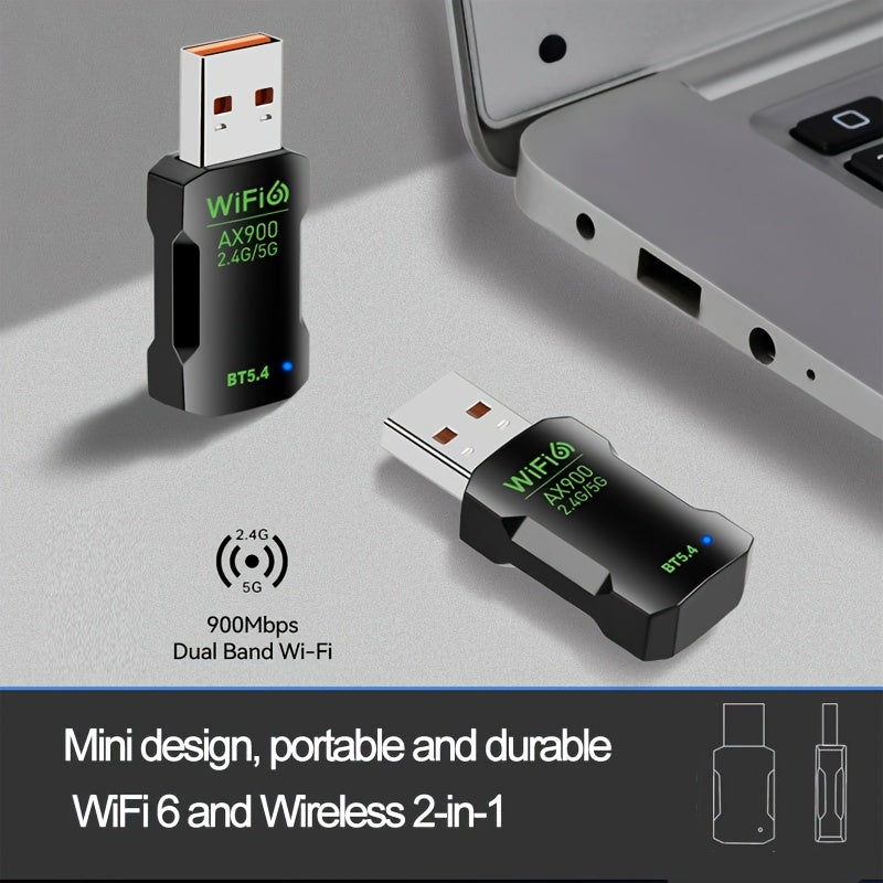 Adaptador WiFi USB, receptor WiFi 900M | Alta velocidad 802.11ac | 5dBi doble banda 2.4/5.8GHz adaptador de red inalámbrica, adecuado para PC/escritorio/tableta/portátil, compatible con Windows, Mac OS X
