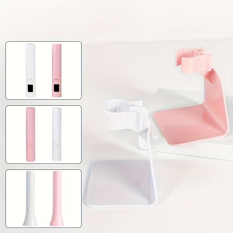 3 Piezas Soporte Multifuncional para Lámpara de Uñas - Diseño Ergonómico con Agarre Seguro, Plástico Rosa Duradero para Secadores LED, Organizador Ahorrador de Espacio para Salón y Hogar