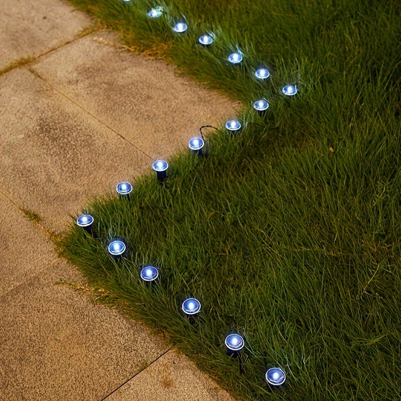 15 luces solares planas para exteriores, decoración de jardín