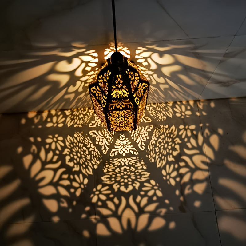 Linternas Solares de Metal de Inspiración Marroquí para Jardín Exterior - Luces Solares Decorativas Colgantes para Patio, Camino, Jardín, Porche y Patio Trasero, Batería de Níquel de 600mAh, Decoraciones de Jardín