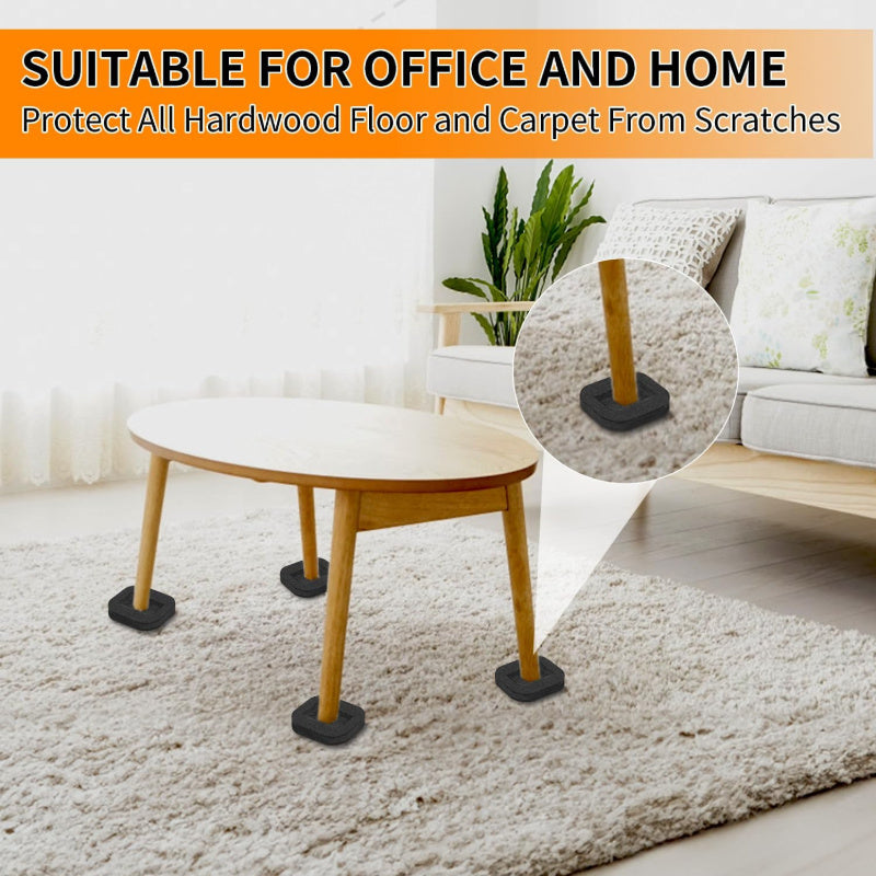 12 unidades de tazas de feltro para muebles, detenedores de patas de sillas para pisos de madera dura, tipo de acabado metálico: Otros tipos, con previene deslizamientos y rayones para sillas de oficina, camas y refrigeradores
